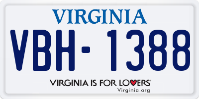 VA license plate VBH1388