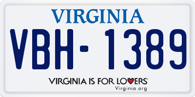 VA license plate VBH1389