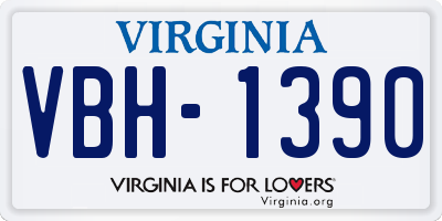 VA license plate VBH1390
