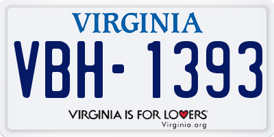 VA license plate VBH1393