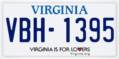 VA license plate VBH1395
