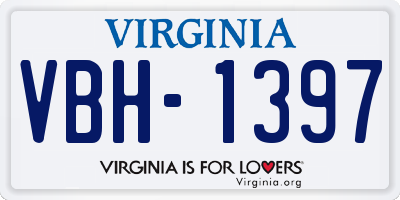 VA license plate VBH1397