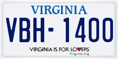 VA license plate VBH1400