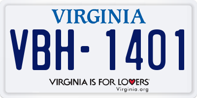 VA license plate VBH1401