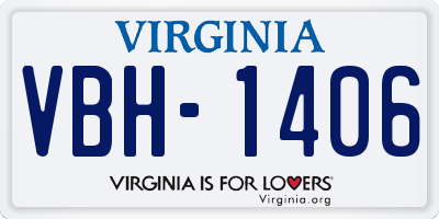 VA license plate VBH1406