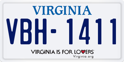 VA license plate VBH1411