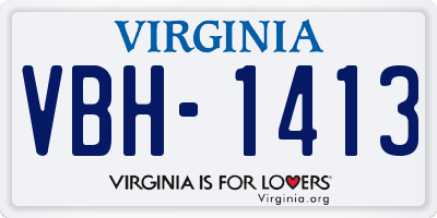 VA license plate VBH1413