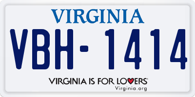 VA license plate VBH1414