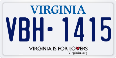 VA license plate VBH1415