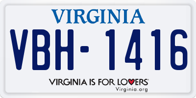 VA license plate VBH1416