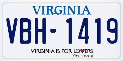 VA license plate VBH1419