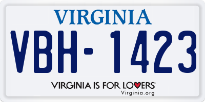 VA license plate VBH1423