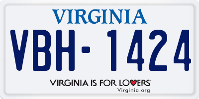 VA license plate VBH1424