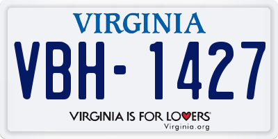 VA license plate VBH1427