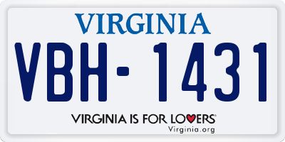 VA license plate VBH1431