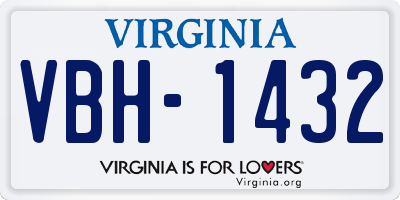 VA license plate VBH1432