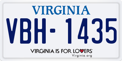VA license plate VBH1435