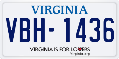 VA license plate VBH1436