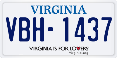 VA license plate VBH1437