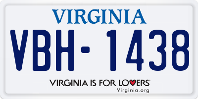 VA license plate VBH1438