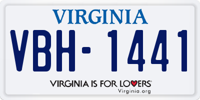 VA license plate VBH1441