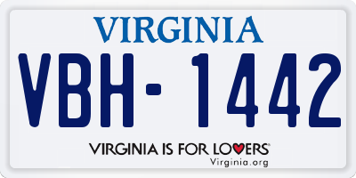 VA license plate VBH1442