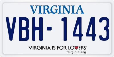 VA license plate VBH1443