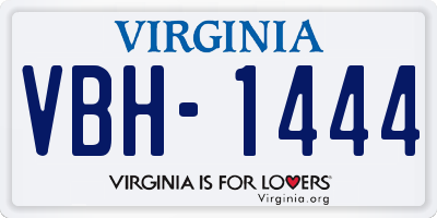 VA license plate VBH1444