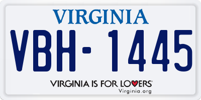 VA license plate VBH1445