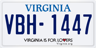 VA license plate VBH1447