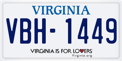 VA license plate VBH1449