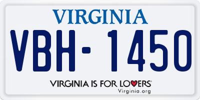 VA license plate VBH1450