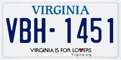 VA license plate VBH1451