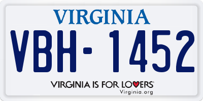 VA license plate VBH1452