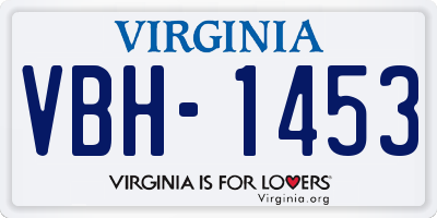 VA license plate VBH1453