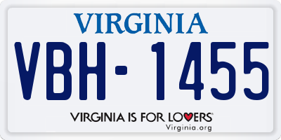 VA license plate VBH1455