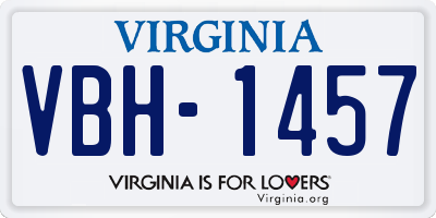 VA license plate VBH1457