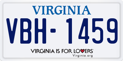 VA license plate VBH1459