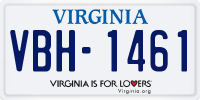 VA license plate VBH1461