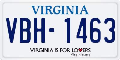 VA license plate VBH1463