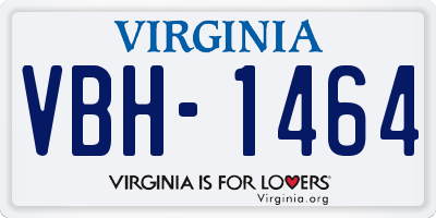 VA license plate VBH1464