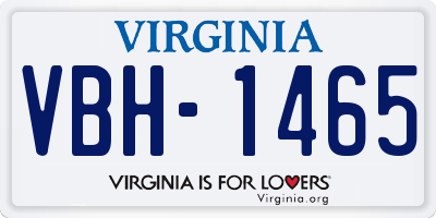 VA license plate VBH1465
