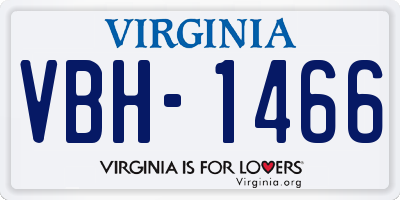 VA license plate VBH1466
