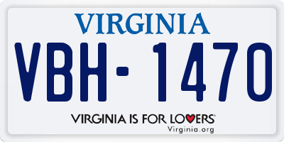 VA license plate VBH1470