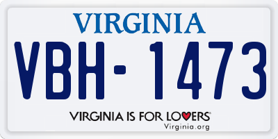 VA license plate VBH1473