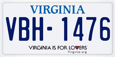 VA license plate VBH1476