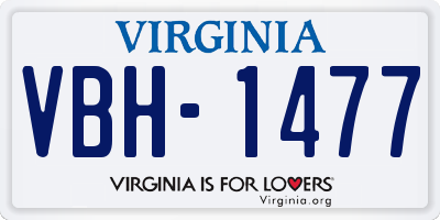 VA license plate VBH1477