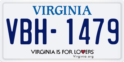 VA license plate VBH1479