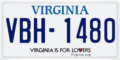 VA license plate VBH1480