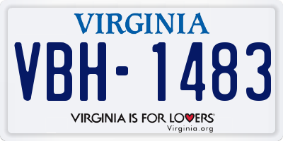 VA license plate VBH1483
